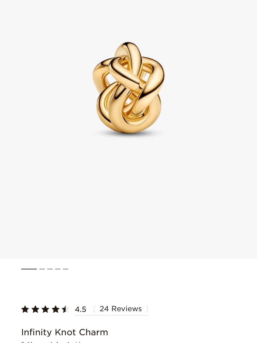 Pandora Gold Infinity Knot Charm